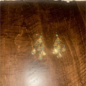 Free People Gold and Blue Teardrop Earrings